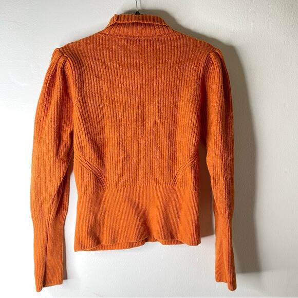 FRAME voluminous puff sleeve wool sweater cashmere long sleeve turtleneck medium - Picture 6 of 6